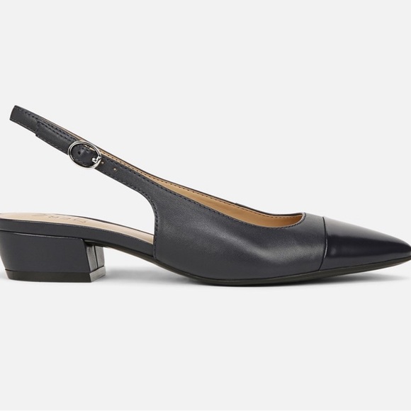 NWOB NATURALIZER BANKS SLINGBACK FRENCH NAVY BLUE LEATHER SIZE 10W - Picture 11 of 13